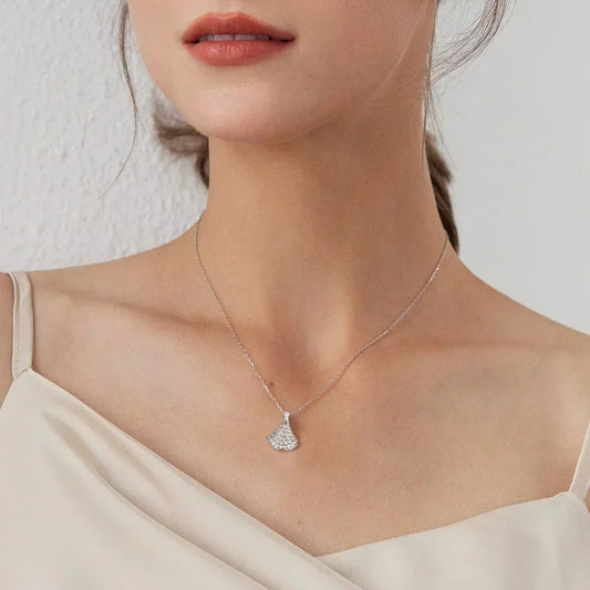 Moissanite Skirt Pendant Necklace for Women S925 Sterling Silver Diamond Chain Fine Jewelry Birthday Anniversary Gift