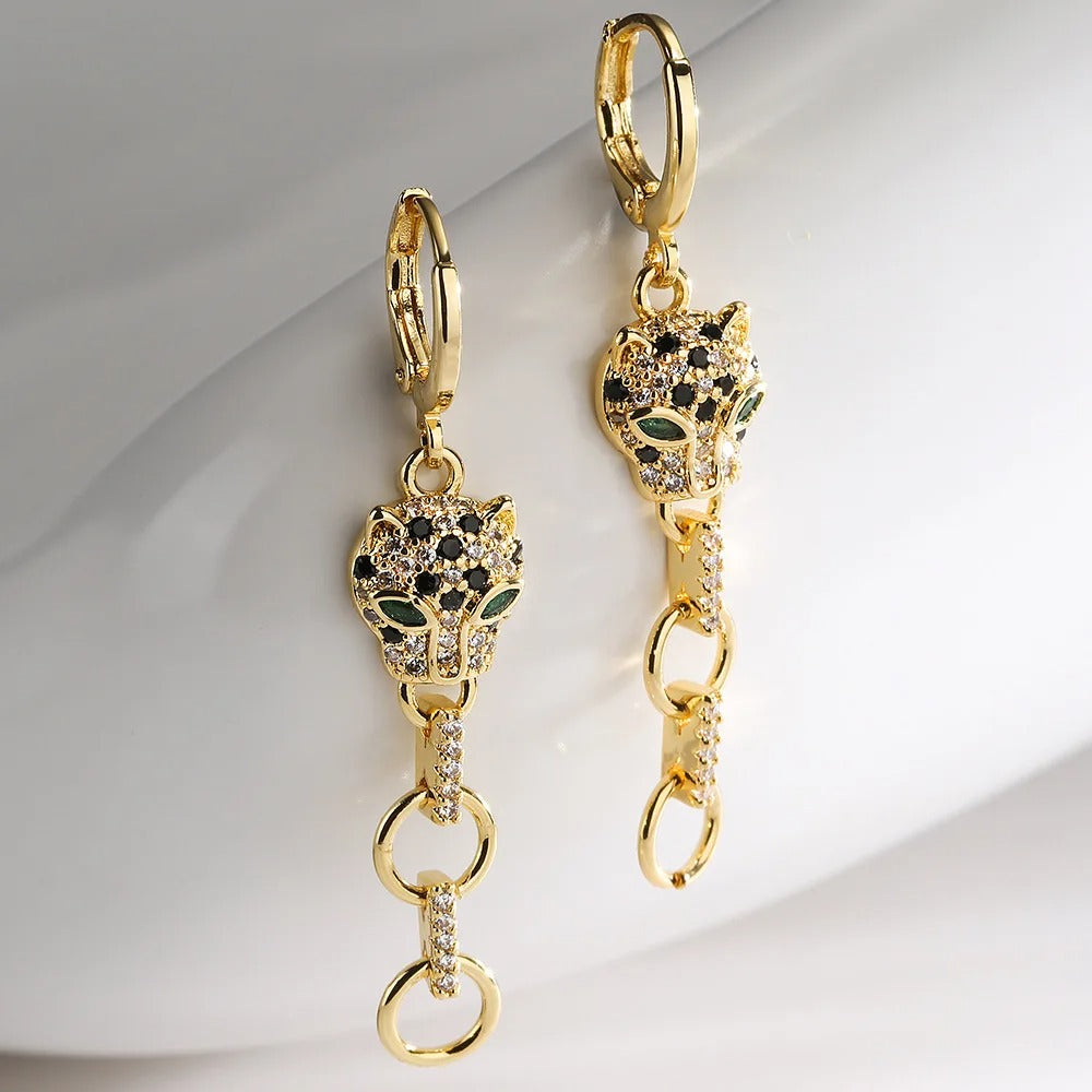 High Quality Leopard Pendant Drop Earrings Women Jewelry