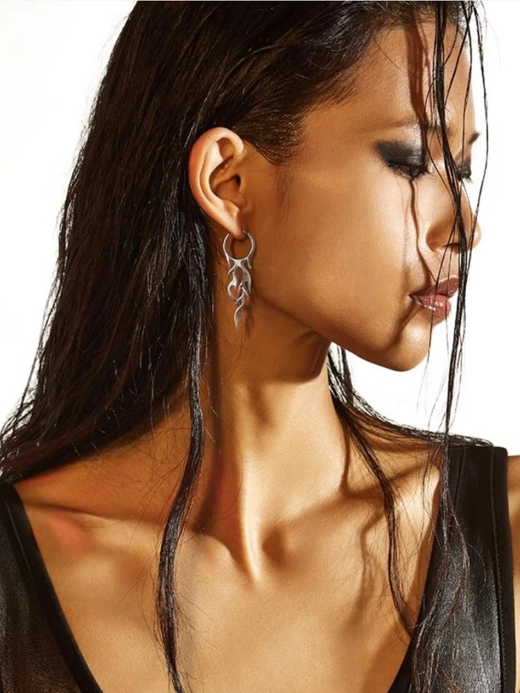 Thorn Drop Earrings Men Women Hip Hop Punk Fashion Geometric Earrings Party Titanium Steel Jewelry Gift