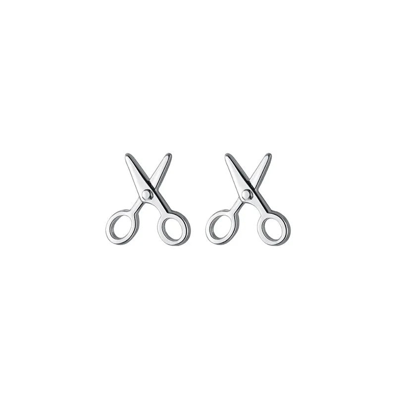 Creative Mini Scissors Stud Earrings for Women Girl