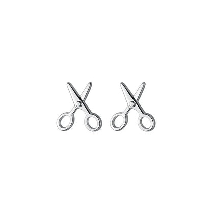 Creative Mini Scissors Stud Earrings for Women Girl