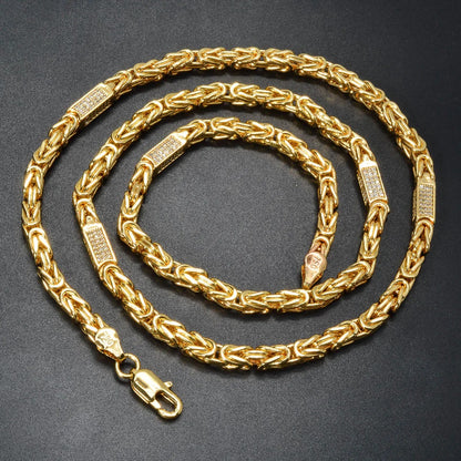 Snake Chain 18K Gold Color Plated Necklace Bridal Wedding Accessories Trend Fashion Birthday Gift for Wife