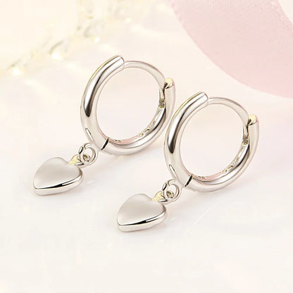 925 Sterling Silver Heart Ring Earrings Trendy Women
