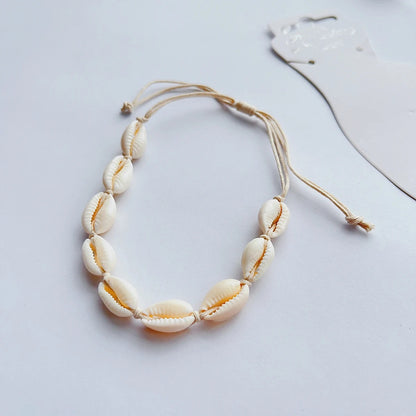 Seashell anklets women's rope braided beach beach resort style accessories ornaments