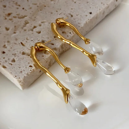 Trendy Statement Jewelry Resin Teardrop Earrings Geometric Back Front Drop Earrings For Women Girls Party Wedding Gift