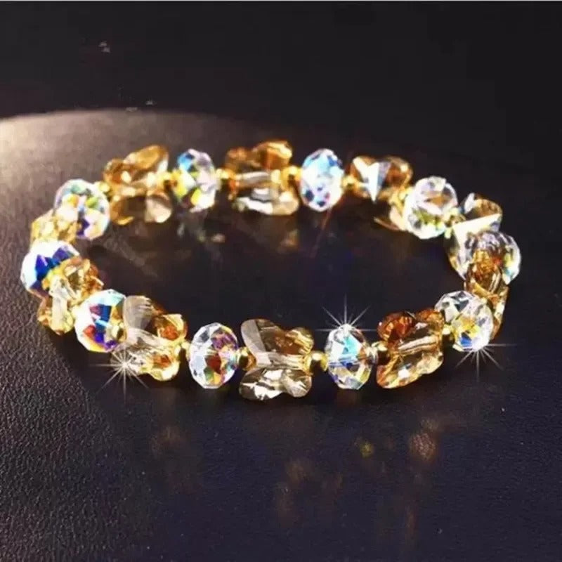 Butterfly Crystal Beaded Stretch Bracelet Women’s Elegant Jewelry