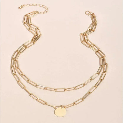 SUMENG 2024 New Fashion Vintage Round Charm Layered Necklace Jewelry Clothing Aesthetic For Women Girls Pendant Gifts