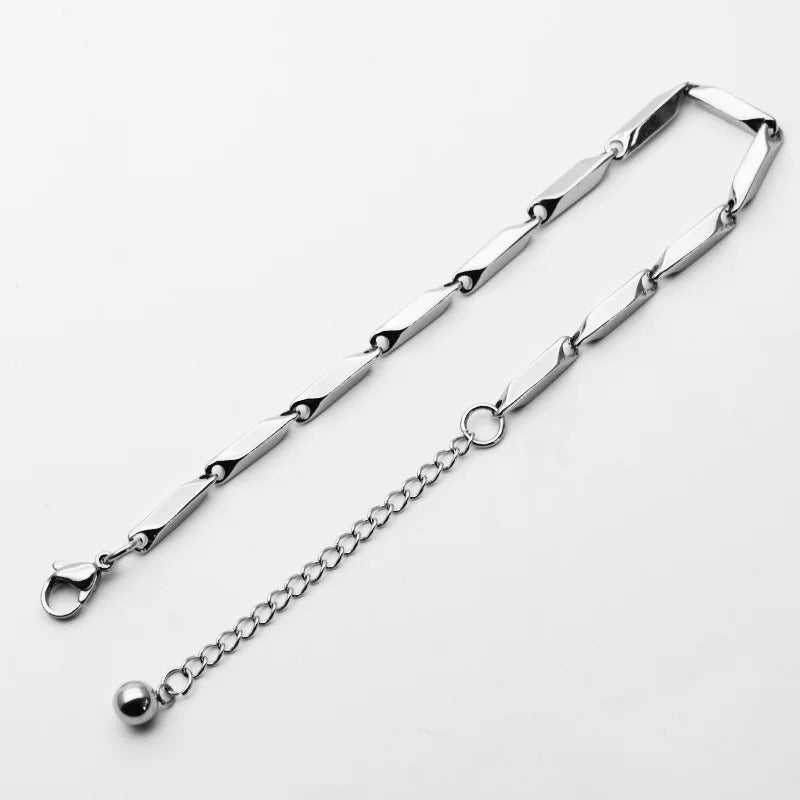 Stainless Steel Melon Seed Chain Bracelet Fashion Jewelry Best Gift for Men and Women