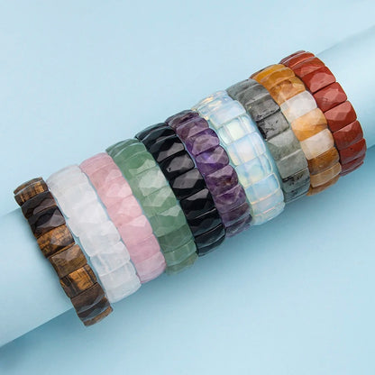 Creative Natural Stone Crystal Obsidian Tiger Eye Hand Bracelet