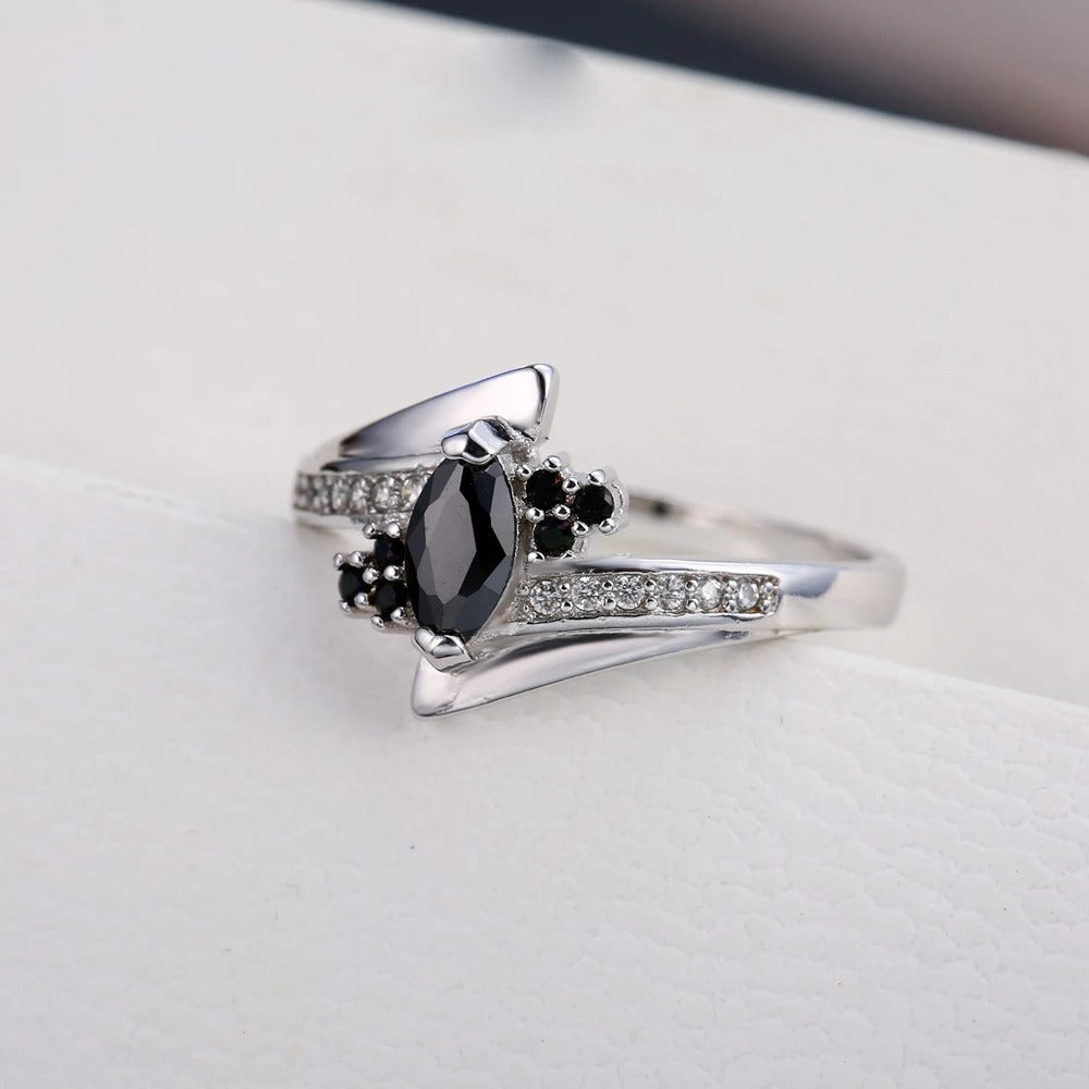 925 Sterling Silver Engagement Ring Austrian Crystal Prong Setting