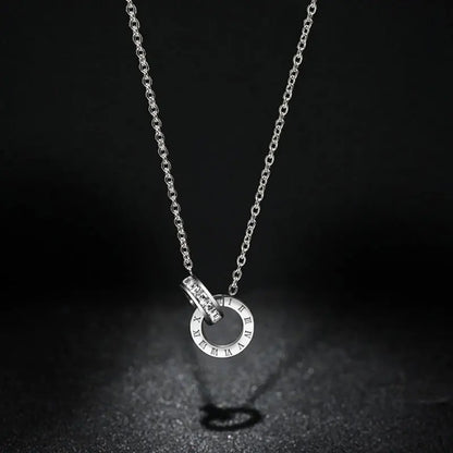 Classic Design Famous Brand Roman numerals Pendant Necklace For Woman Titanium Steel Woman Necklace Luxury Jewelry Female