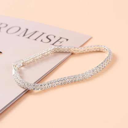 Miallo Austrian Crystal Chain Bracelet Slim Wedding Jewelry for Women