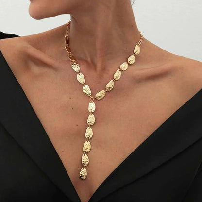 Vintage Irregular Baroque Y-shaped Necklace Women 2025 Simple Geometric Pendant Necklace Daily Jewelry Accessories