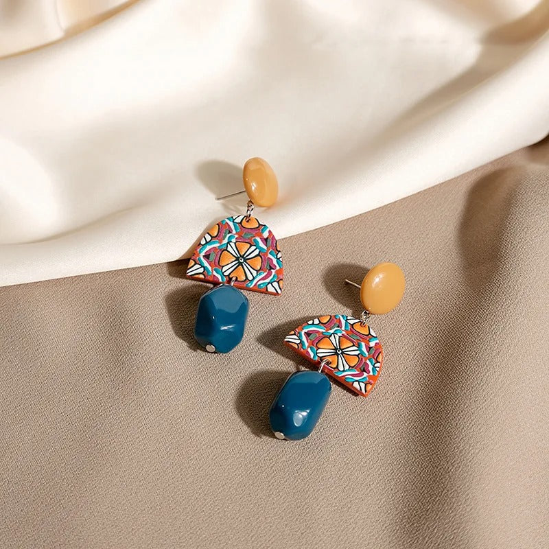 New Baroque Acrylic Drop Earrings Women Colorful Dangle Jewelry