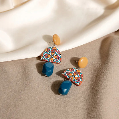 New Baroque Acrylic Drop Earrings Women Colorful Dangle Jewelry