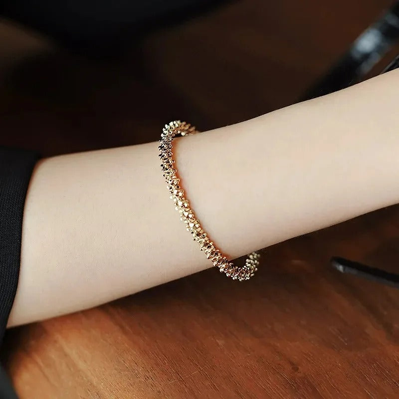 Light Luxury Classic Gold Color Twisted Open Bracelet for Women Fashion Metal Geometric Adjustable Cuff Bangle Jewelry Gifts