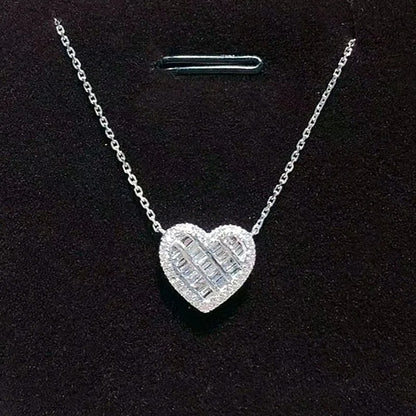 White Cubic Zirconia Love Necklace Women Luxury Silver Plated Romantic Female Wedding Pendant Necklace Fashion Jewelry