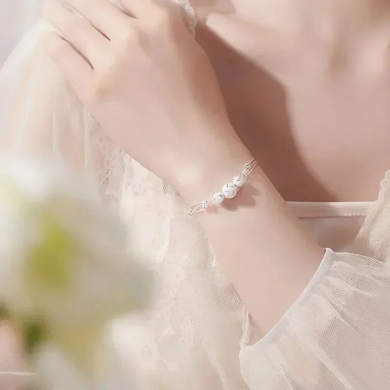 925 Sterling Silver Lucky Beads Bracelet Multilayer Women