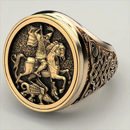 Unique Men’s Knight Horse Dragon Ring Party Jewelry Size 6-13