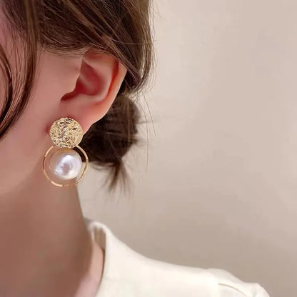 Luxury Big Round Pearl Drop Earrings for Women Gift