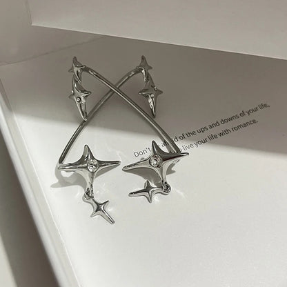 Star Zircon Clip-On Ear Cuff Earrings for Women