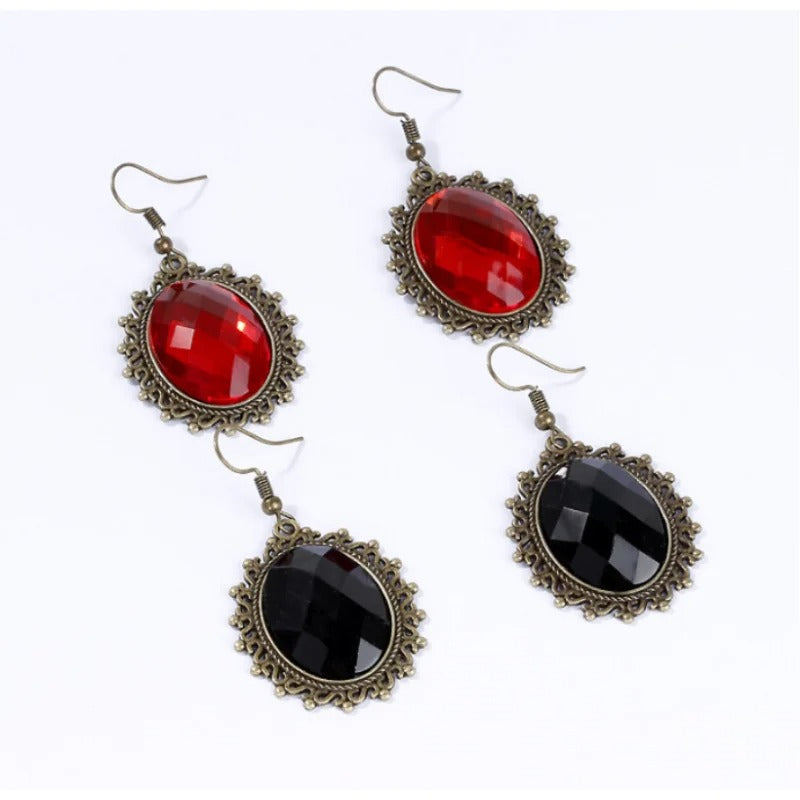 Vintage Big Gemstone Dangle Earrings for Women Punk Luxury Jewelry Gift
