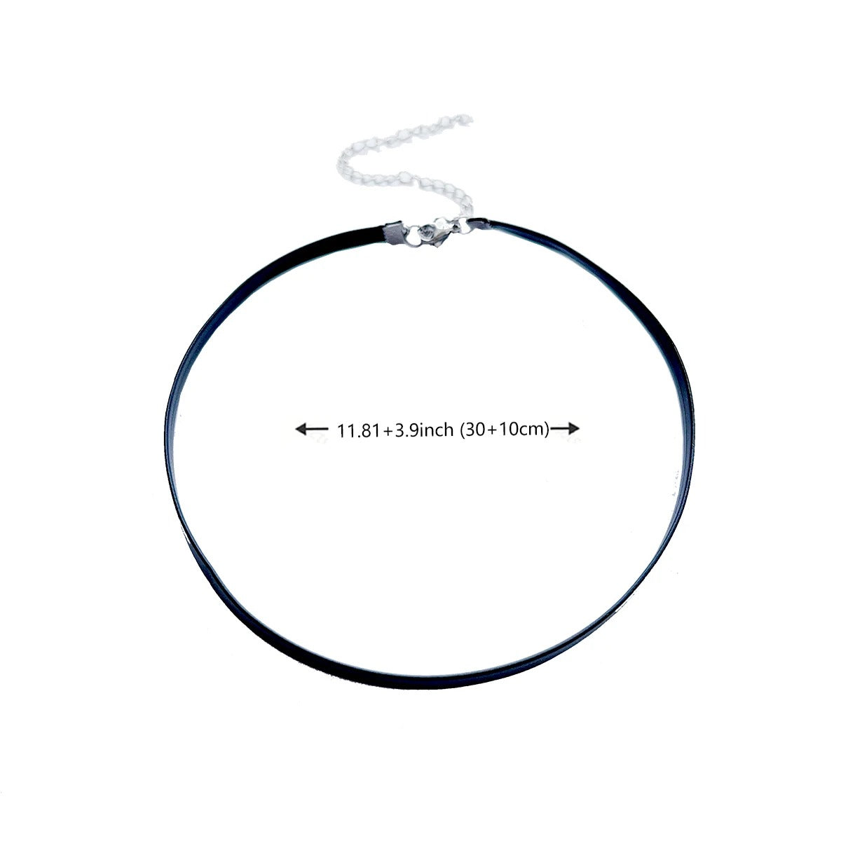 Dark Punk Black PU Choker Necklace Women Collarbone Chain