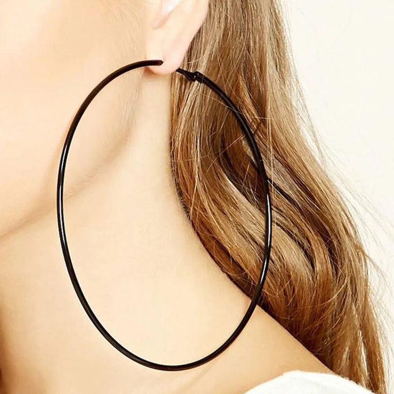 Oversized Hoop Earrings for Women Smooth Big Circle Punk Jewelry