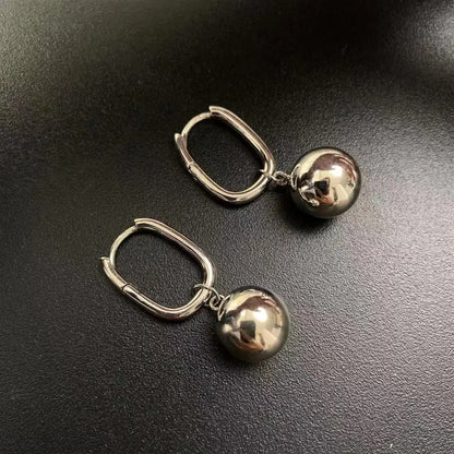Silver Drop Earrings for Women Geometric Ball Party Jewelry