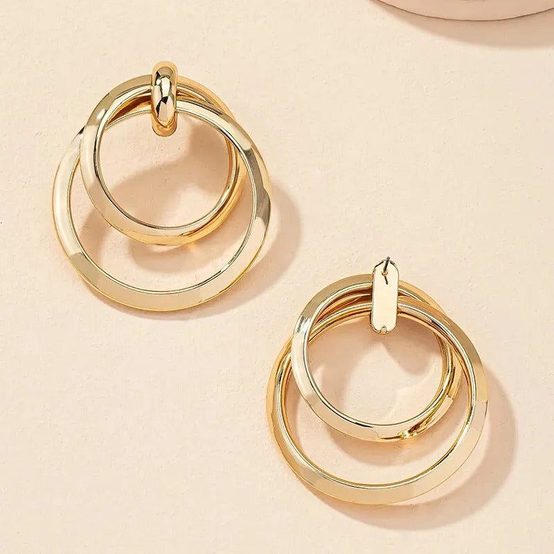 Geometric Gold Hoop Earrings for Women Statement Party Accessories