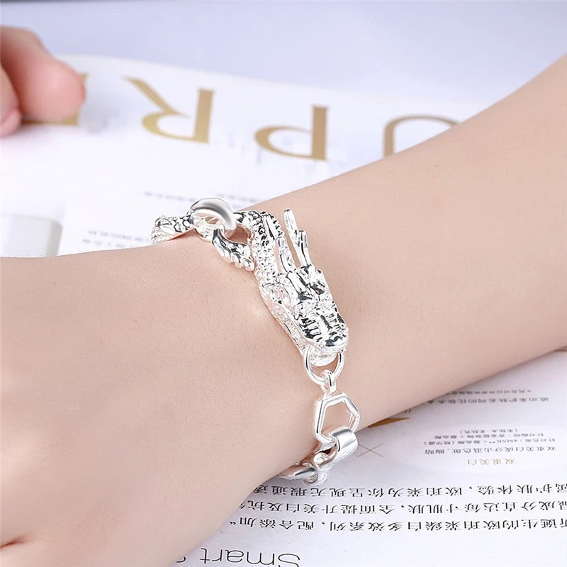 Sterling Silver Dragon Cuff Bracelet For Women Charm Wedding Engagement Party Fashion Jewelry