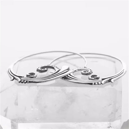 Delicate Round Geometry Sea Wave Hoop Earrings Women Jewelry