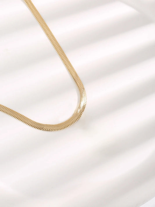 Gold Plated Snake Chain Choker Necklace Stainless Steel Unisex
