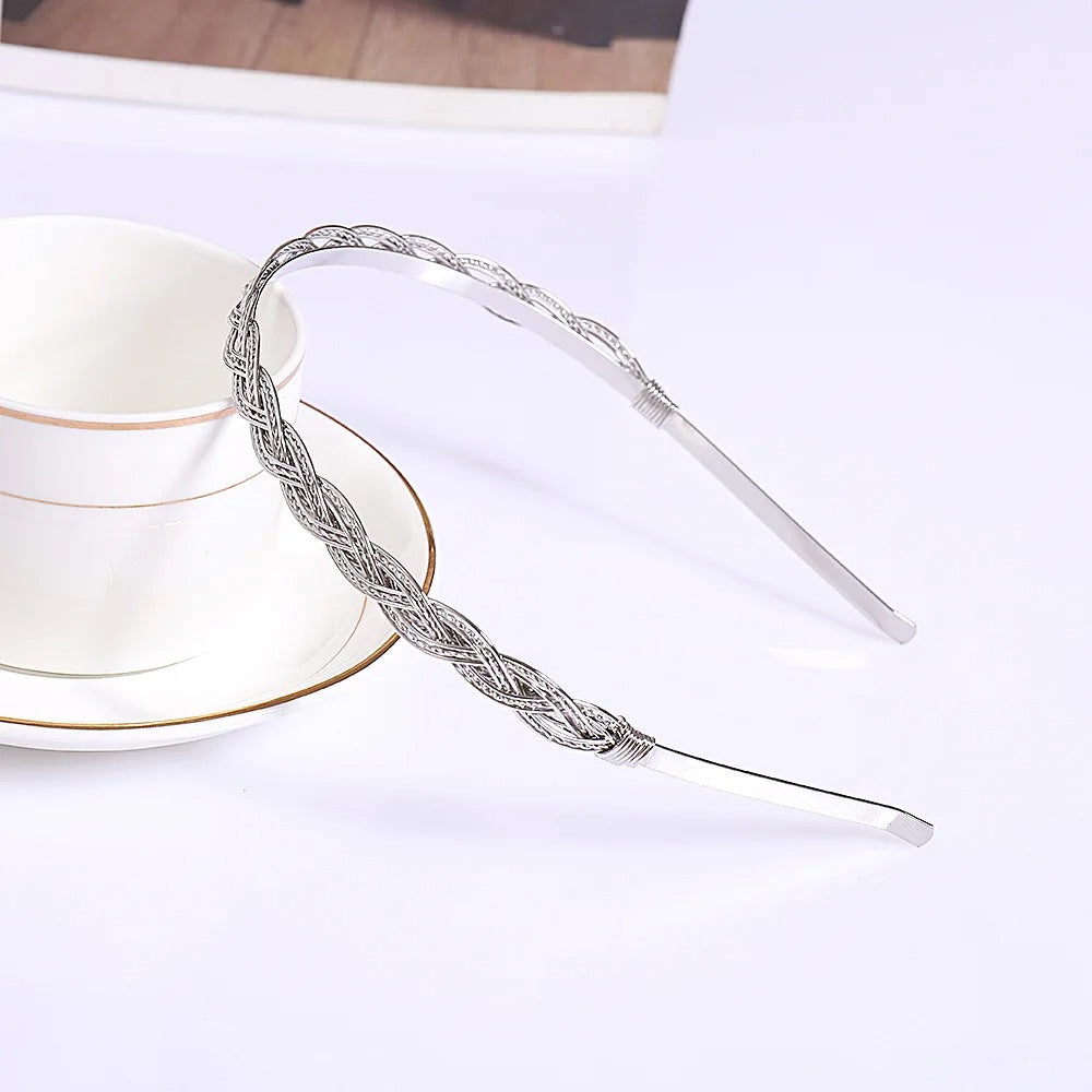 Retro Golden Braided Hairband Princess Headband for Women