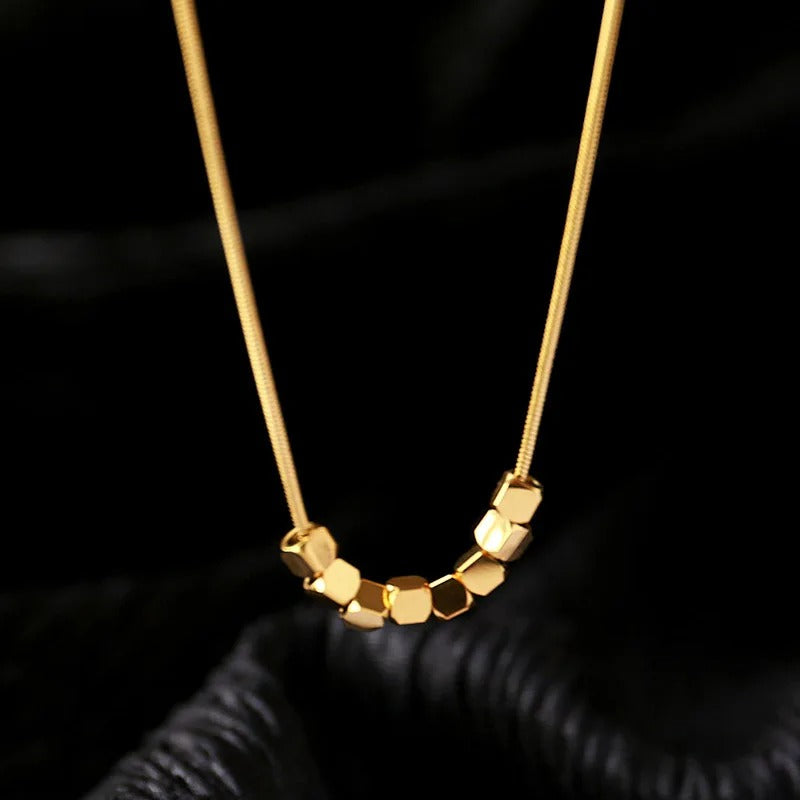 Simple Geometric Square Pendant Necklace Stainless Steel Women