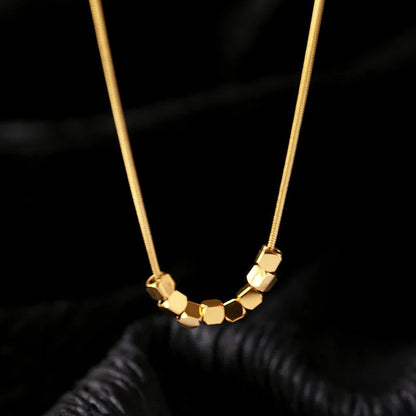 Simple Geometric Square Pendant Necklace Stainless Steel Women