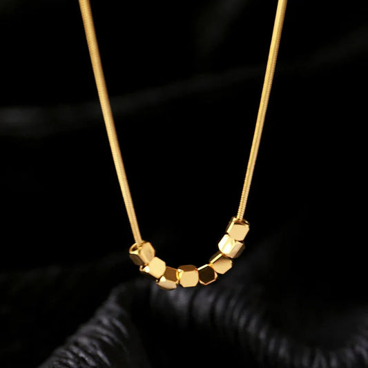 Simple Geometric Stainless Steel Square Pendant Necklace for Women Non Fading Minimalist Clavicle Chain