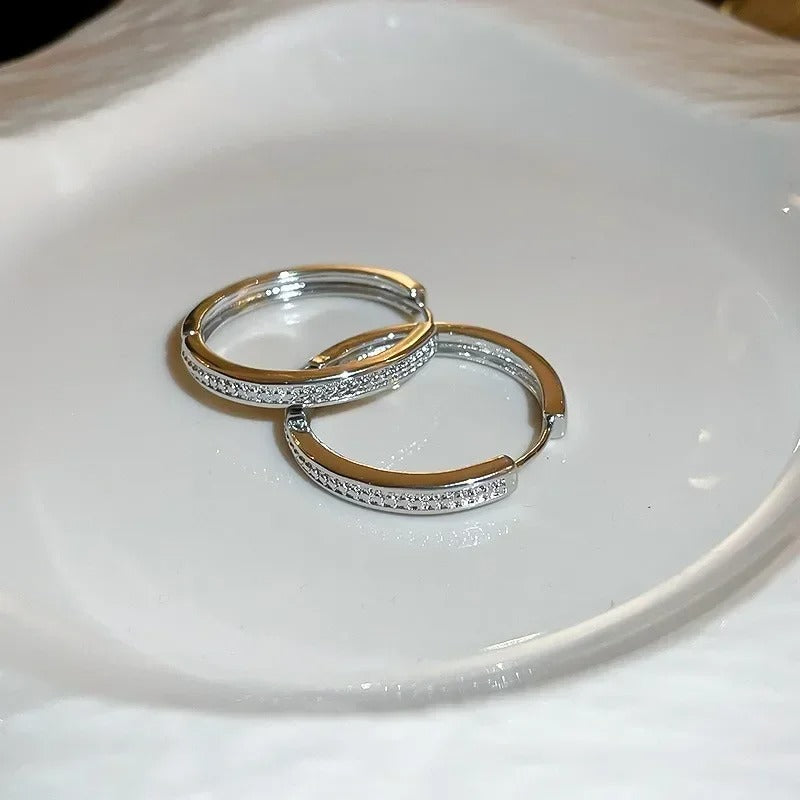 Silver Color Big Hoop Earrings Simple Fashion Jewelry for Women