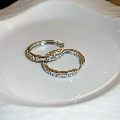 Silver Color Big Hoop Earrings Simple Fashion Jewelry for Women