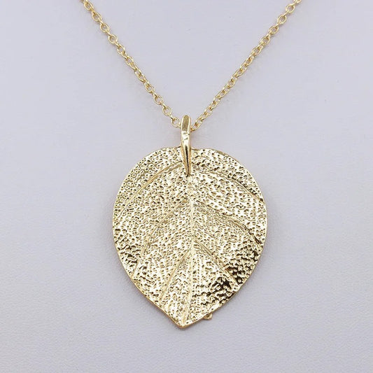 1PC Charm Graceful Shiny Golden Leaf Exquisite Pendant Necklace Long Sweater Chain