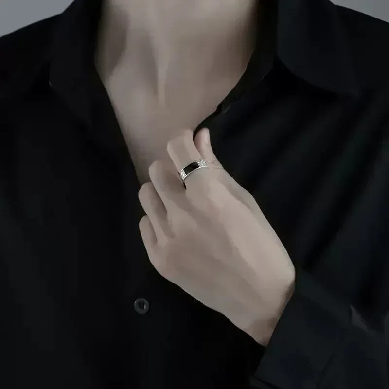 Vintage Dragon Titanium Steel Ring Men Hip Hop Adjustable Jewelry