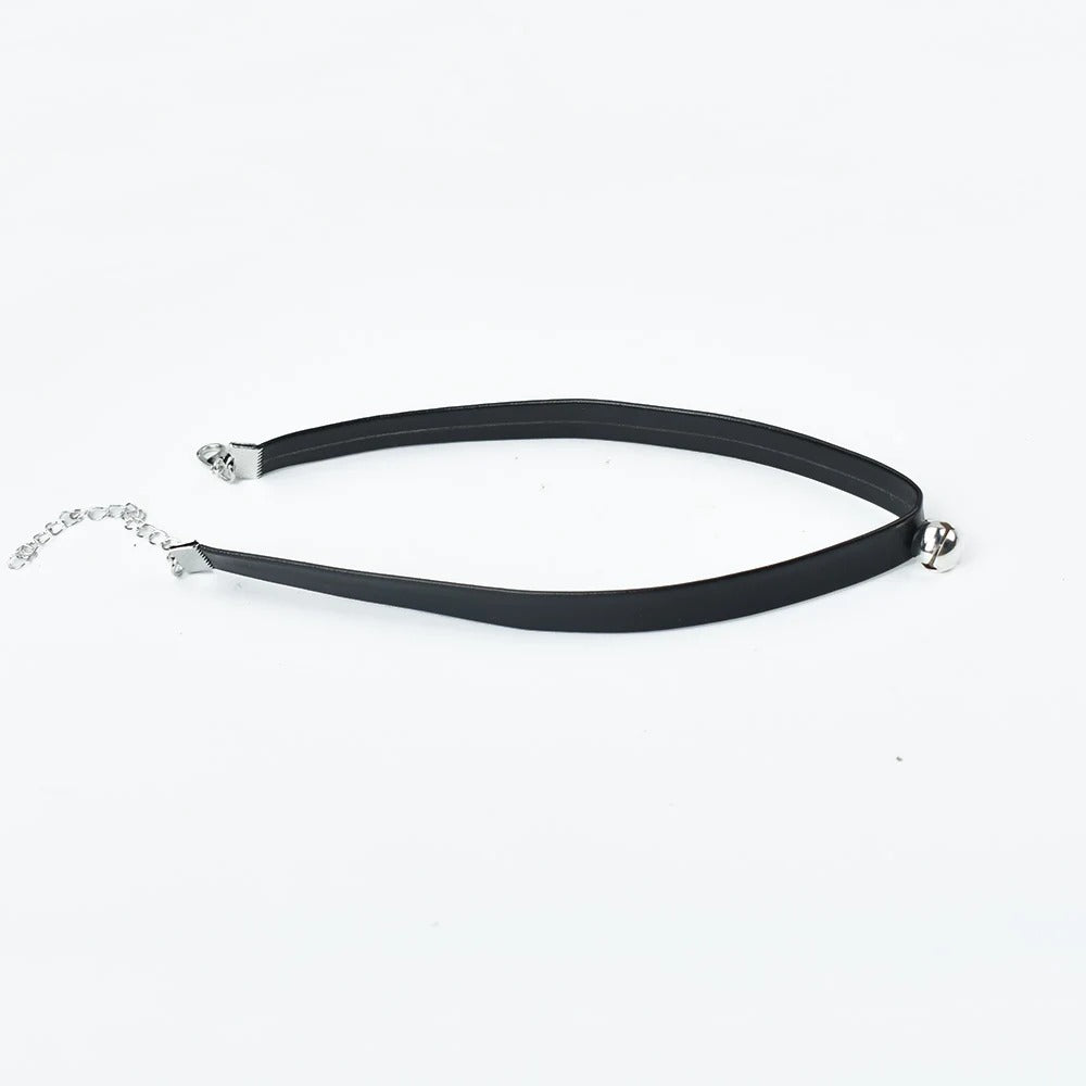 Gothic Punk Neck Jewelry Handmade Black Choker For Women Round Bead Necklace Short Torques