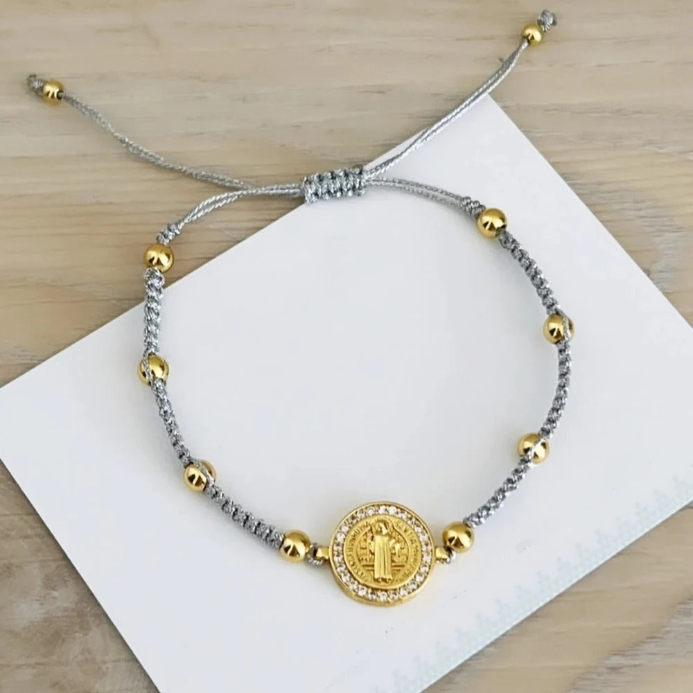 Virgin Mary Guadalupe Braided Bracelet – Handmade Christian Pulseras Jewelry Gift for Women