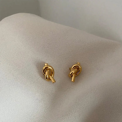 Luxury Knotted Stud Earrings Trendy Twist Design for Women