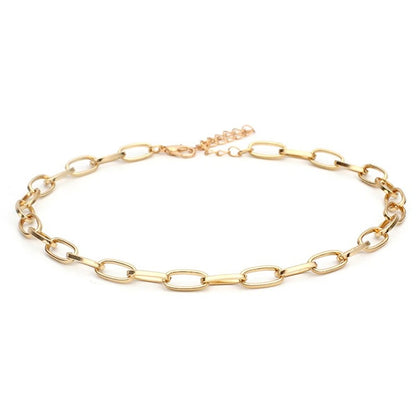 Short Punk Gold Color Big Chains Necklaces Gothic Jewelry Women Pendant Choker Necklace Girl Valentine's Day Gift