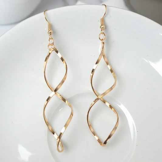 Trendy Spiral Drop Earrings Wedding Party Jewelry Women