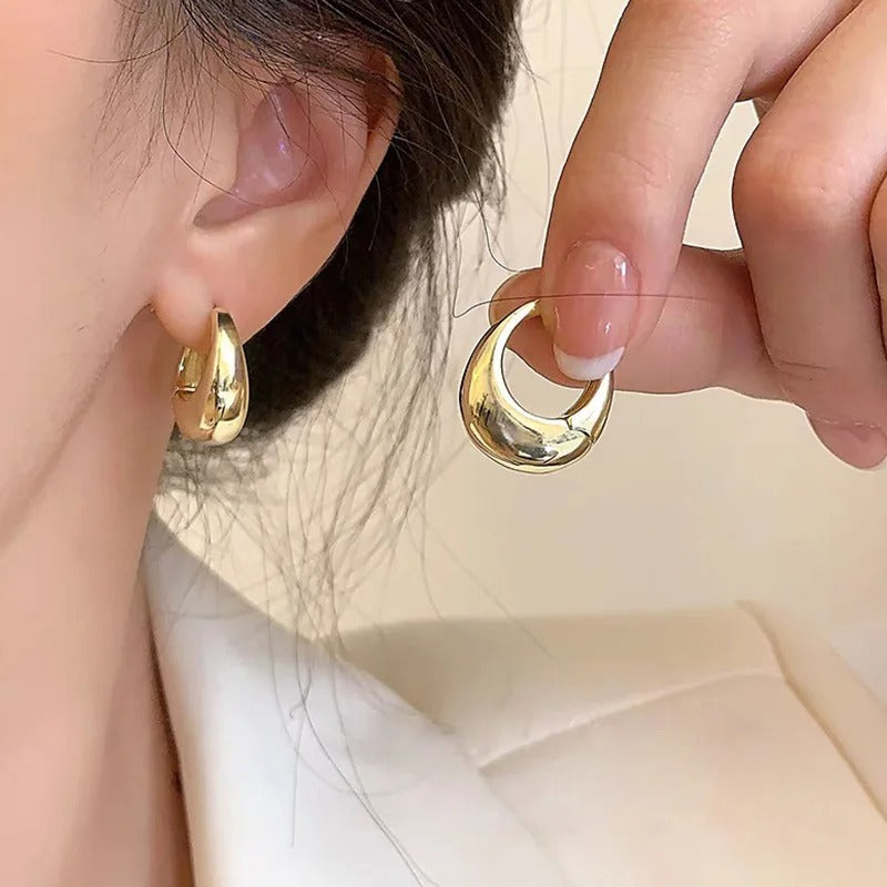 Silver Vintage Gold Round Earrings For Women Trendy Earring Jewelry Prevent Allergy Party Accessories Gift