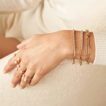 Single Row Pebble Bracelet for Women Korean Fashion Jewelry
