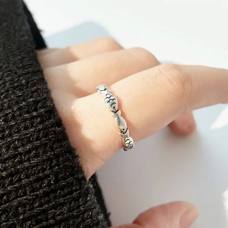 Sterling Silver Fish Adjustable Rings For Women Wedding Luxury Jewelry Wholesale Everything Money
