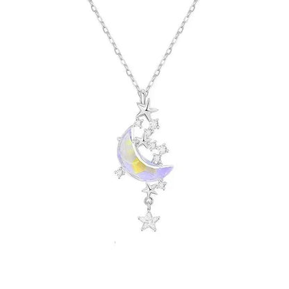 2025 New Moon Star Chokers Necklace Colorful Glazed Stone Pendant Necklaces for Women Fashion Jewelry Gifts